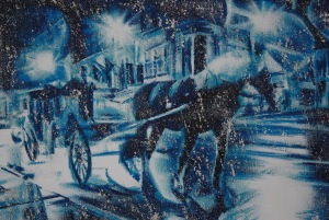 Carriage Ride in St Louis oil, silver on canvas 2015